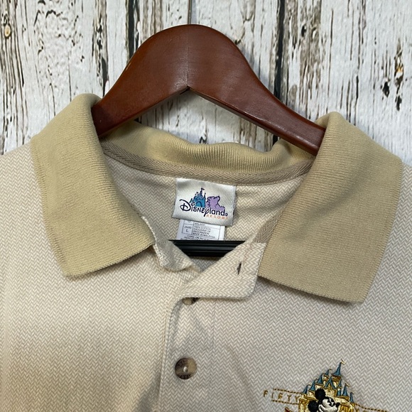 Vintage Disneyland Resort 50th Anniversary Polo Shirt Large 1955 PreLoved Beige - Picture 3 of 5